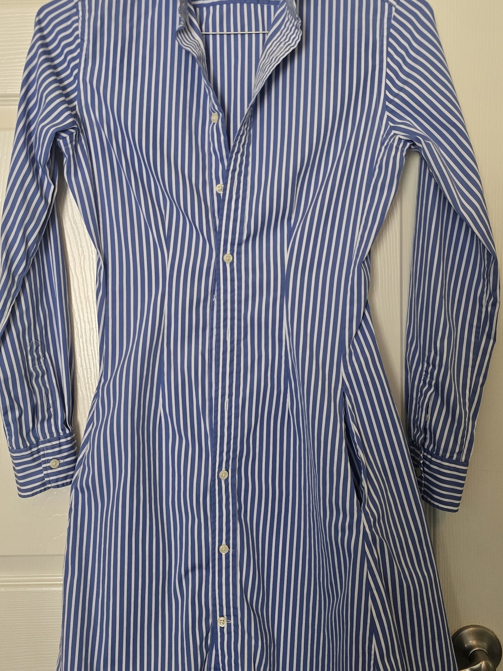 Polo Ralph Lauren  Blue and White Striped Button-Up Dress